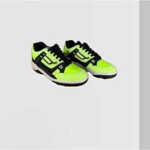 Bally Neon Green and Black Men's Low-Top Sneakers